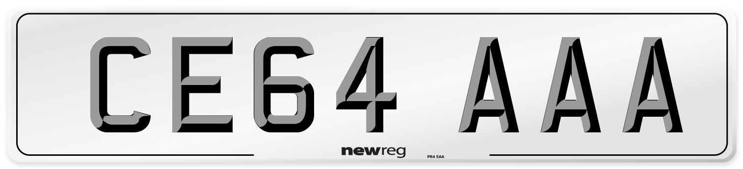 CE64 AAA Number Plate from New Reg